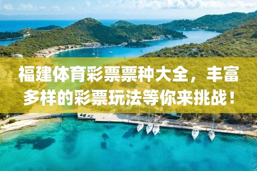 福建体育彩票票种大全，丰富多样的彩票玩法等你来挑战！