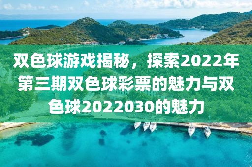 双色球游戏揭秘，探索2022年第三期双色球彩票的魅力与双色球2022030的魅力